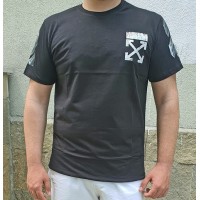 Мъжка Тениска Off White Черна Големи размери 6682